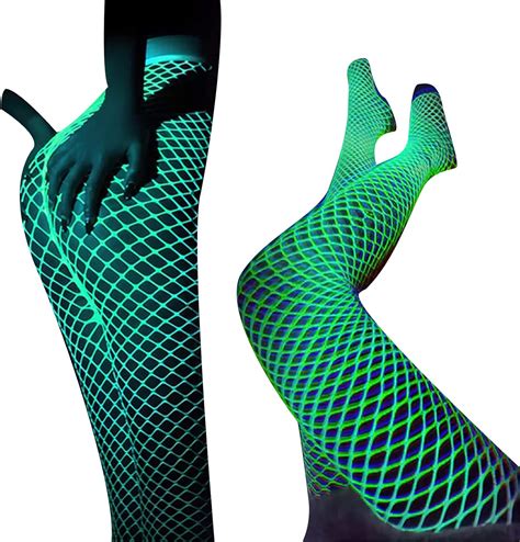 glow in dark fishnets|luminous fishnet tights.